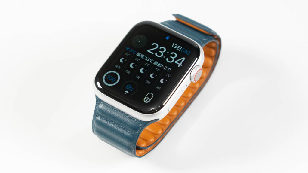 Apple Watch 純正 45mmダークチェリーレザーリンクバンド S/M - 時計